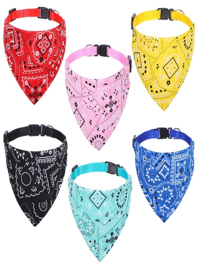 HaiFafafaing 6 Pcs Cat Bandana, Adjustable Pet Bandana Collars for Cats and Small Dogs, Multi-Color Suitable for Neck Circumference 22-30cm for Pets Halloween Christmas Dress Up - Image 1